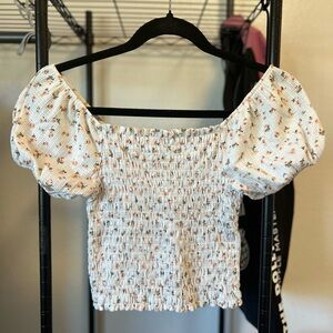 Elegant Floral Off-Shoulder Blouse